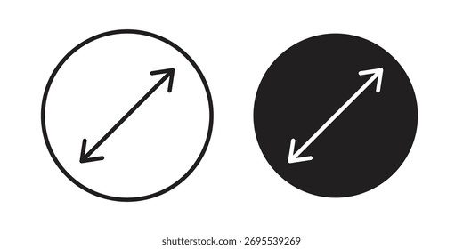 Radius icon illustrations collection. editable stroke outline and flat style