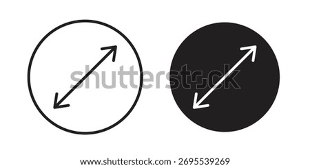Radius icon illustrations collection. editable stroke outline and flat style