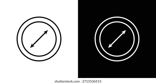 Radius icon in line design. Editable stroke icons.