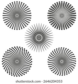 Radius icon pattern. Circular wave symbol. Concentric ring Vector. Black bold design.