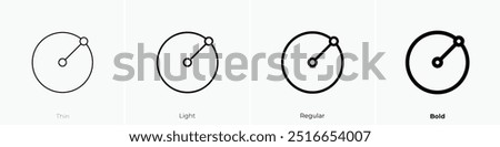 radius icon. Thin, Light Regular And Bold style design isolated on white background