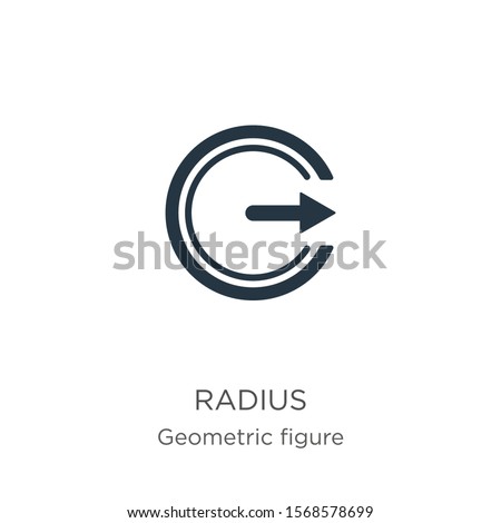 Radius icon vector. Trendy flat radius icon from geometry collection isolated on white background. Vector illustration can be used for web and mobile graphic design, logo, eps10