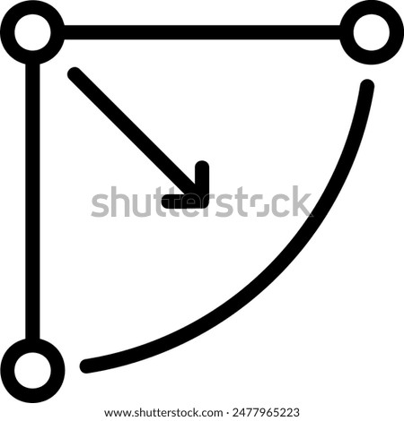 radius line icon illustration vector