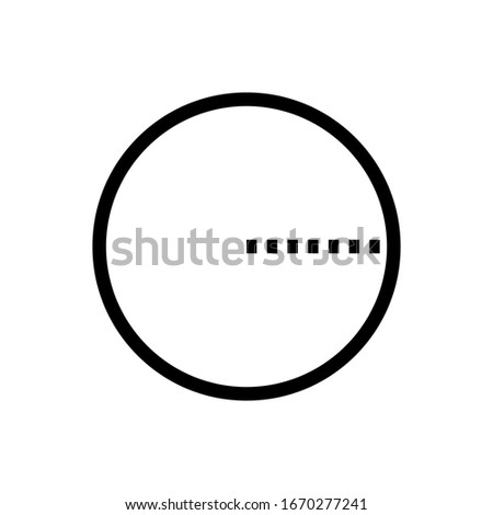 Radius outline icon isolated. Symbol, logo illustration for mobile concept and web design.