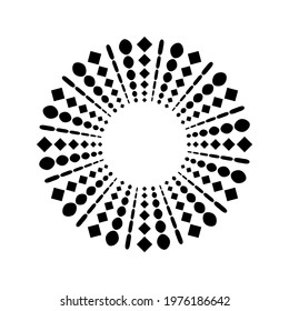 The radius of the sun or the sun bursting on white background