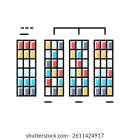radix sort algorithm color icon vector. radix sort algorithm sign. isolated symbol illustration