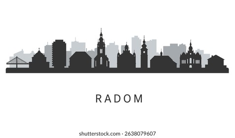 Radom City Skyline Poland Silhouette.