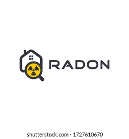 Radon First Alert Kit Logo. Poisonous Gas Home Detection Logotype. Rn Remediation, House Safety Icon. Dangerous Chemical Element Testing.