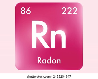 Radon icon style concept on Periodic table