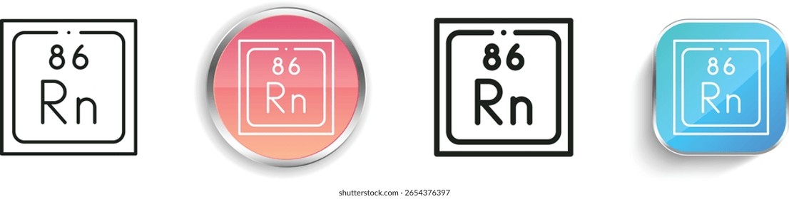 radon icon. Thin Linear, Regular and Button Style Design Isolated On White Background