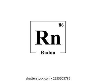 Radon icon vector. 86 Rn Radon