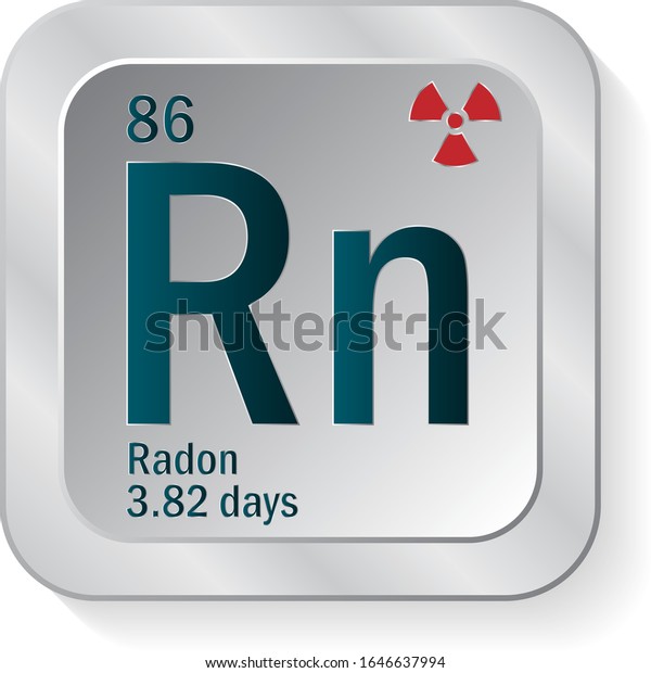 Radon Rn Periodic Table Element Icon Stock Vector (Royalty Free ...