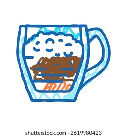 raf coffee doodle icon sketch vector. raf coffee sign. isolated symbol illustration