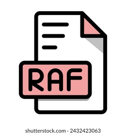 Raf File Format Icon. Raf extension symbol. Vector illustration