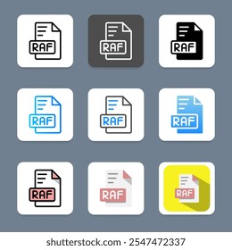 Raf set of Document icons with innovative file symbols