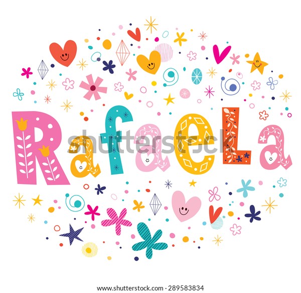 Rafaela Girls Name Decorative Lettering Type Stock Vector (Royalty Free ...