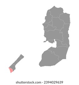 Rafah Governorate map, administrative division of Palestine. Vector illustration.