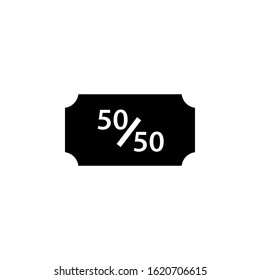 Raffle fundraiser silhouette icon. Clipart image isolated on white background