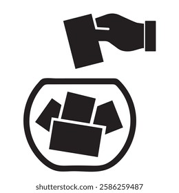Raffle icon. Choosing random numbered ticket. Prize giveaway. Vector icon isolated on white background.
