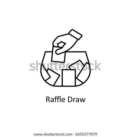 Raffle Icon: Hand Drawing Ticket from Bowl