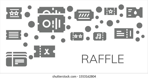raffle icon set. 11 filled raffle icons.  Collection Of - Ticket, Tickets icons