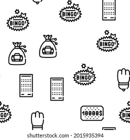 Ilustración de línea delgada Raffle Lottery Game Vector Seamless Pattern