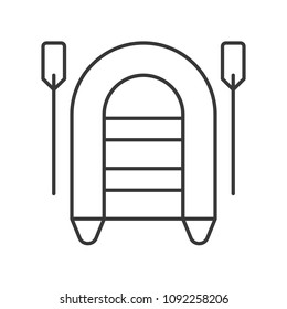 Raffle and paddle outline icon on white background
