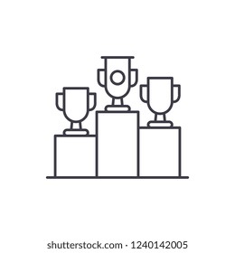 Raffle prizes line icon concept. Raffle prizes vector linear illustration, symbol, sign