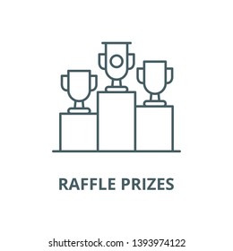 Raffle prizes vector line icon, linear concept, outline sign, symbol