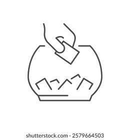 Raffle process line outline icon