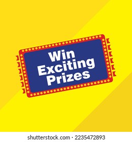 Raffle Ticketdesign gewinnt Banner. Vektorgrafik.
