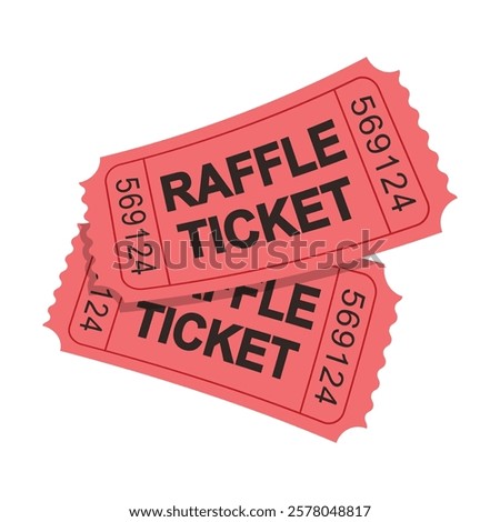 raffle ticket  flat vector design illustration