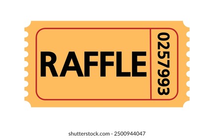 Raffle ticket icon. Vector image isolated on white background.