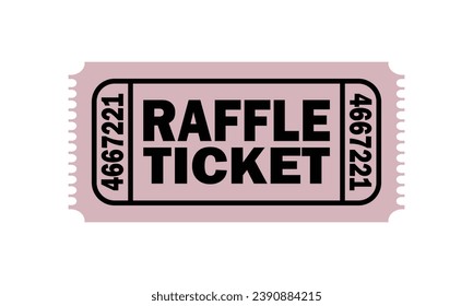 Raffle ticket isolated on a white background. Vector illustration.