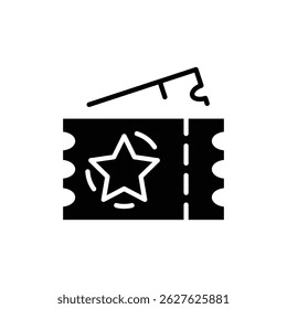 raffle ticket solid icon vector design good for web or mobile app