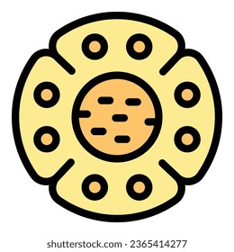 Rafflesia arnoldii icon outline vector. Flower plant. Tropical corpse color flat