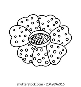 rafflesia doodles vector illustration .Set of Indonesian Doodle collection isolated on white background
