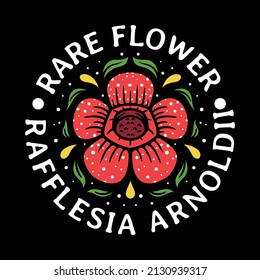 Rafflesia floral t-shirt design illustration in vintage style