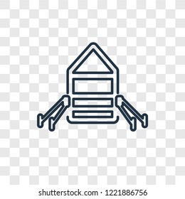 Raft concept vector linear icon isolated on transparent background, Raft concept transparency concept in outline style