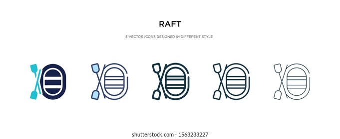 raft icon in different style vector illustration. two colored and black raft vector icons designed in filled, outline, line and stroke style can be used for web, mobile, ui