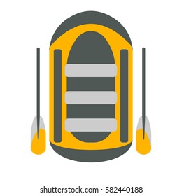 Raft icon. Tourism equipment. River boat trip web elements. Vector illustration.