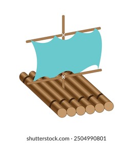 Plantilla de diseño de Ilustración vectorial de icono de balsa