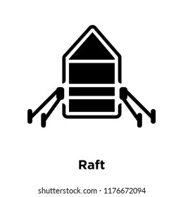 Raft icon vector isolated on white background, logo concept of Raft sign on transparent background, filled black symbol