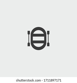 raft icon. raft vector on gray background