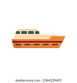 Raft rescue boat icon flat vector. Life sea. Coast guard isolated