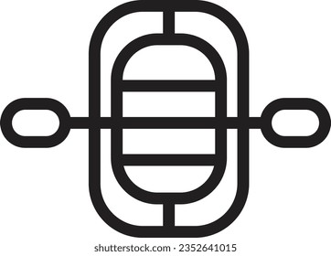 Raft Rowing Sailing Outline Icon
