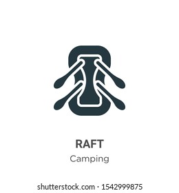 Raft vector icon on white background. Flat vector raft icon symbol sign from modern camping collection for mobile concept and web apps design.
