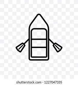 Raft vector linear icon isolated on transparent background, Raft transparency concept can be used for web and mobile
