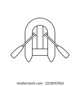 Rafting boat icon design. Rubber inflatable boat icon. isolated on white background. vector illustration