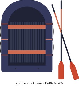 Rafting boat, illustration, vector on white background.